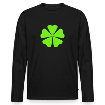Symbol Cloverleaf Symbols Lucky Mushroom - Men's Premium Organic Long Sleeve Shirt - black - Front - Nico (187cm)