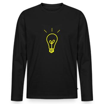 Lampe à incandescence Illumination Électricien Electricité - T-shirt manches longues Premium bio Homme - noir - Devant - Nico (187cm)