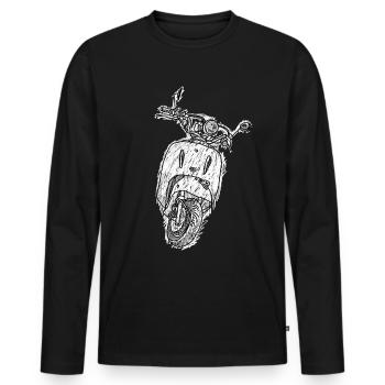 Scooter décontracté pour une touche italienne - T-shirt manches longues Premium bio Homme - noir - Devant - Nico (187cm)