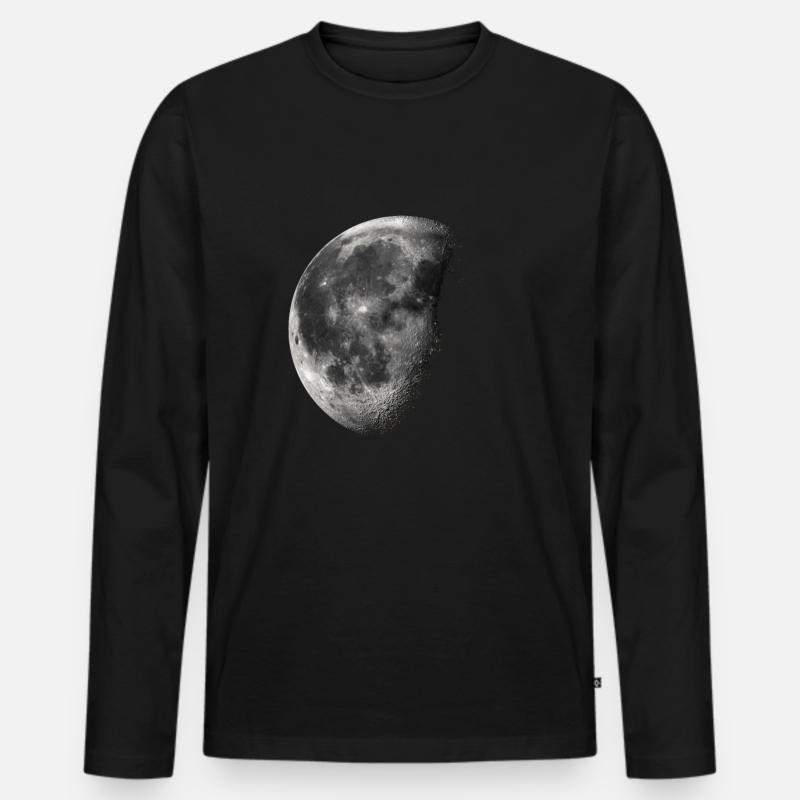Mond / Halbmond - Männer Premium Bio Langarmshirt - Schwarz