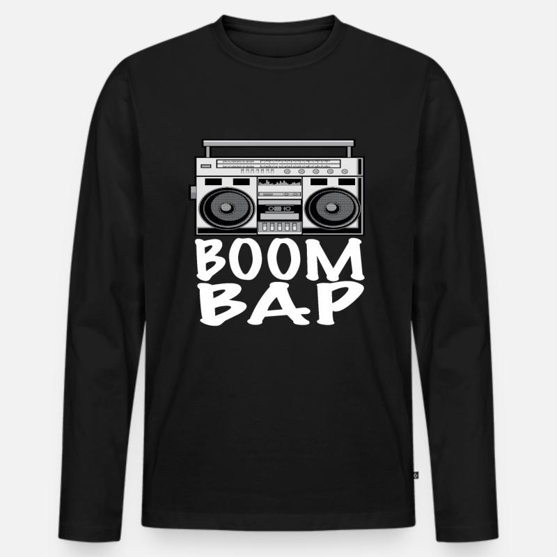 Hip Hop - Männer Premium Bio Langarmshirt - Schwarz
