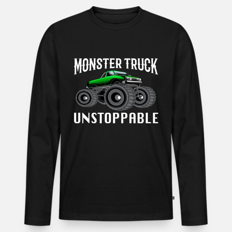 Monstertruck - Männer Premium Bio Langarmshirt - Schwarz