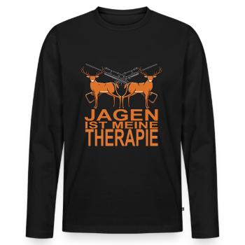 Hunter - Men's Premium Organic Long Sleeve Shirt - black - Front - Nico (187cm)