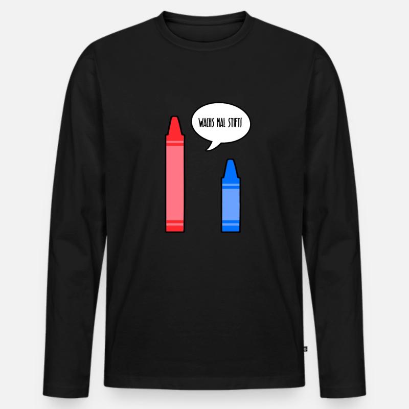 Wachsmalstift FLACHWITZ Wachs mal Stift - Männer Premium Bio Langarmshirt - Schwarz