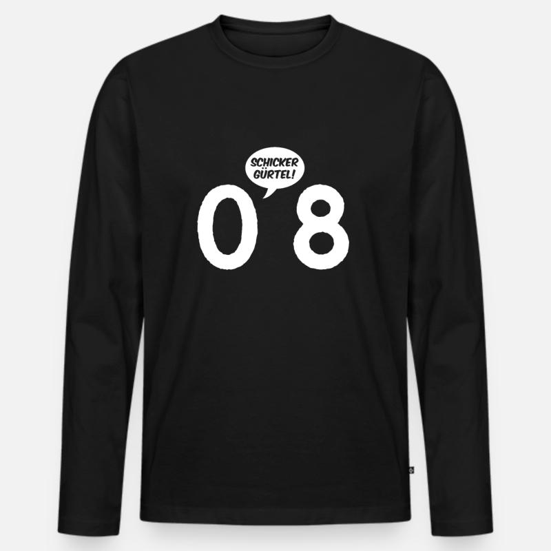 Schicker Gürtel - Männer Premium Bio Langarmshirt - Schwarz