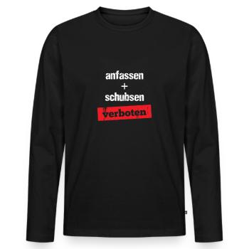 Festival slogan Touch Forbidden Festival Party - Men's Premium Organic Long Sleeve Shirt - black - Front - Nico (187cm)