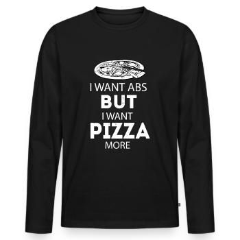 Pizza Italie Délicieux Nourriture Cadeau - T-shirt manches longues Premium bio Homme - noir - Devant - Nico (187cm)
