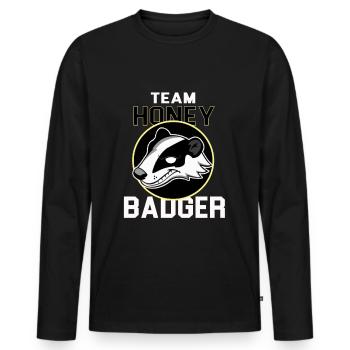 Honey Badger Forest Wildlife - Men's Premium Organic Long Sleeve Shirt - black - Front - Nico (187cm)