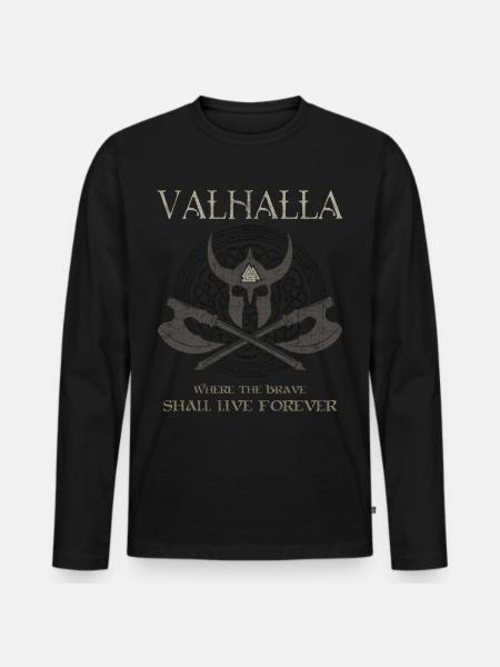 Valhalla Valknut Viking Teutons - Men's Premium Organic Long Sleeve Shirt - black