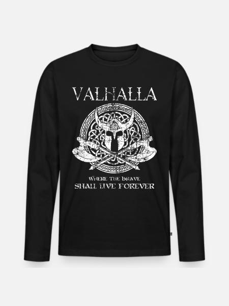 Valhalla Valknut Viking Teutons - Men's Premium Organic Long Sleeve Shirt - black