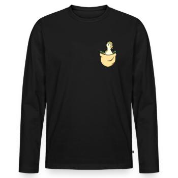 Kleine Ente Entchen Süße Babyente Entchen - Männer Premium Bio Langarmshirt - Schwarz - Vorne - Nico (187cm)