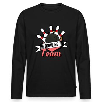 Bowling Bowling Sports Ball - Men's Premium Organic Long Sleeve Shirt - black - Front - Nico (187cm)
