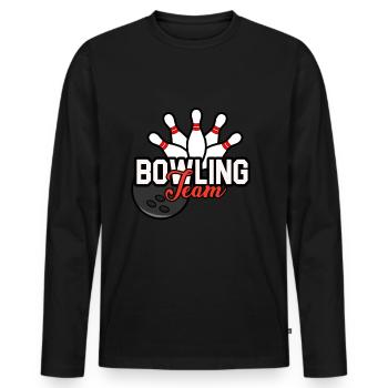 Bowling Bowling Sports Ball - Men's Premium Organic Long Sleeve Shirt - black - Front - Nico (187cm)