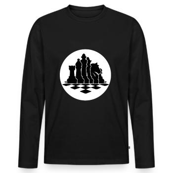Chess chessboard strategy tactic gift - Men's Premium Organic Long Sleeve Shirt - black - Front - Nico (187cm)