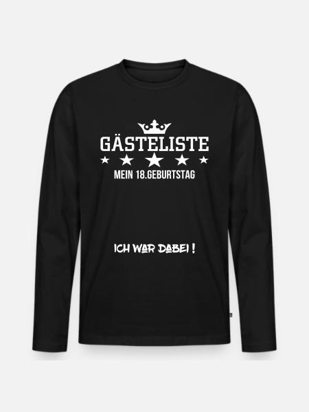 18th birthday - Men's Premium Organic Long Sleeve Shirt - black