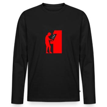 Jeu de jeu automatique jeux de hasard - T-shirt manches longues Premium bio Homme - noir - Devant - Nico (187cm)
