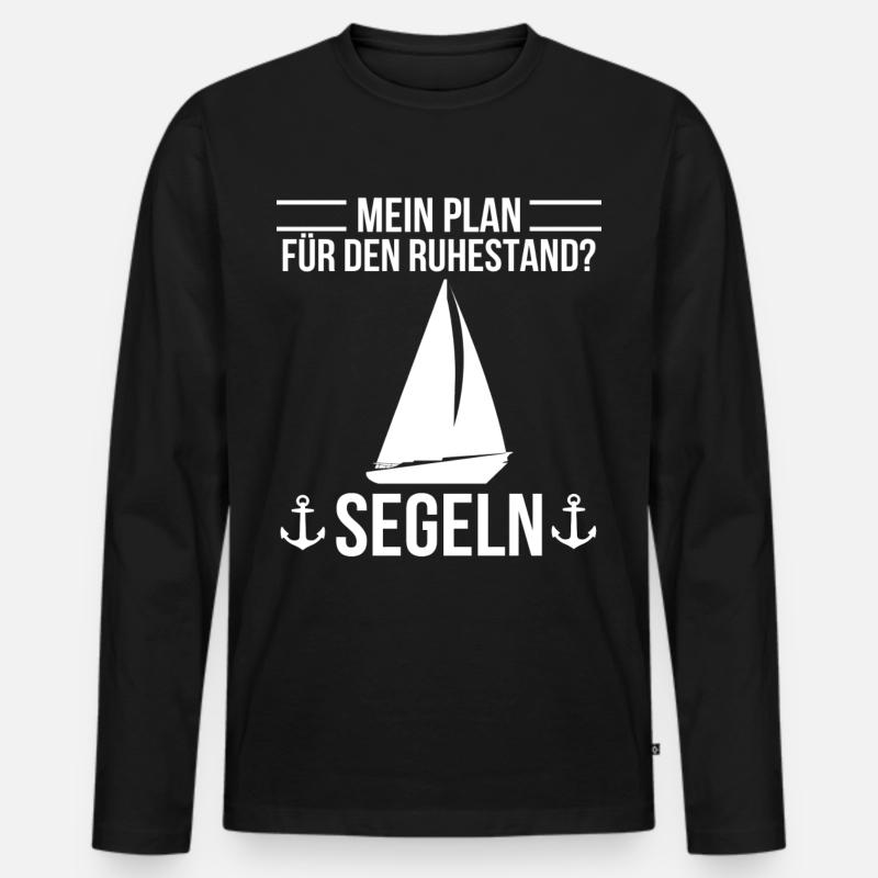 Segler - Männer Premium Bio Langarmshirt - Schwarz