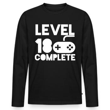 Gamer - Männer Premium Bio Langarmshirt - Schwarz - Vorne - Nico (187cm)