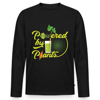 Powered by plants - Men's Premium Organic Long Sleeve Shirt - black - Front - Nico (187cm)