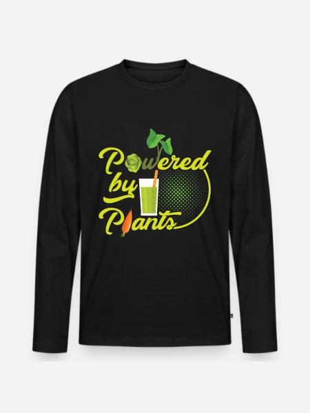 Powered by plants - Männer Premium Bio Langarmshirt - Schwarz