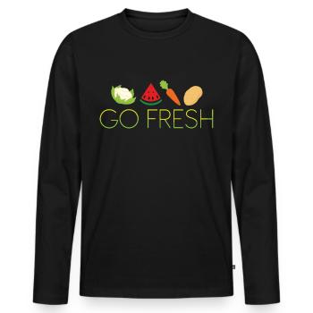 Go fresh - Men's Premium Organic Long Sleeve Shirt - black - Front - Nico (187cm)