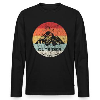 CAMPING I HATE PEOPLE Idée cadeau - T-shirt manches longues Premium bio Homme - noir - Devant - Nico (187cm)