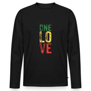 reagge - Men's Premium Organic Long Sleeve Shirt - black - Front - Nico (187cm)