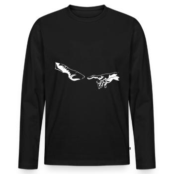 Horses hooves hand - Men's Premium Organic Long Sleeve Shirt - black - Front - Nico (187cm)