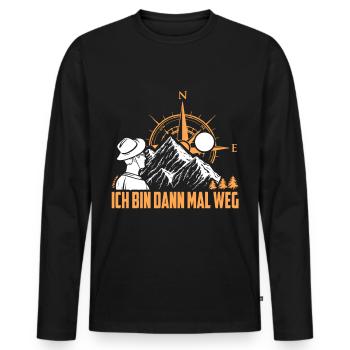 I am then times way mountains hiker compass pilgrim - Men's Premium Organic Long Sleeve Shirt - black - Front - Nico (187cm)
