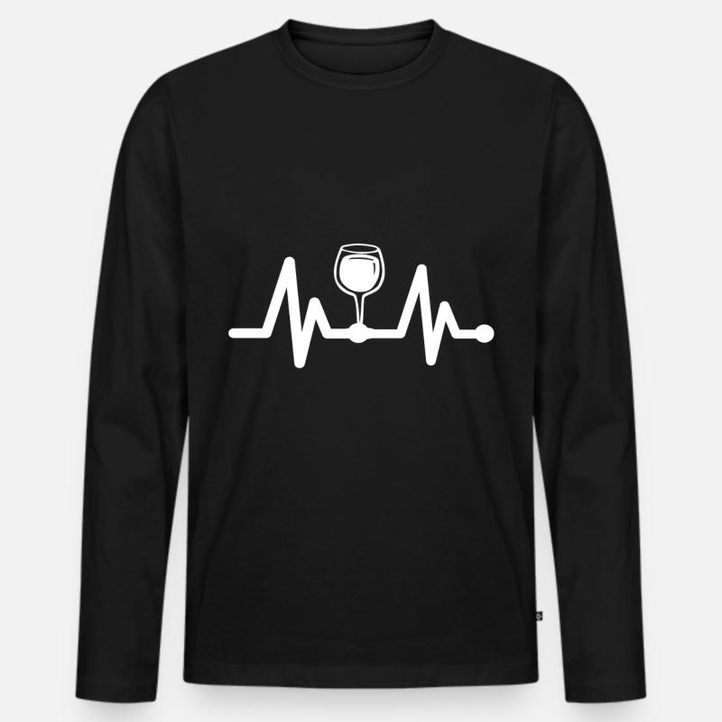 Weißwein - Männer Premium Bio Langarmshirt - Schwarz