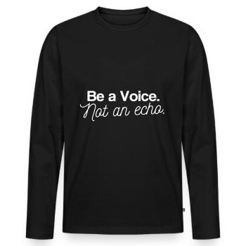 Paroles drôles - T-shirt manches longues Premium bio Homme - noir - Devant - Nico (187cm)