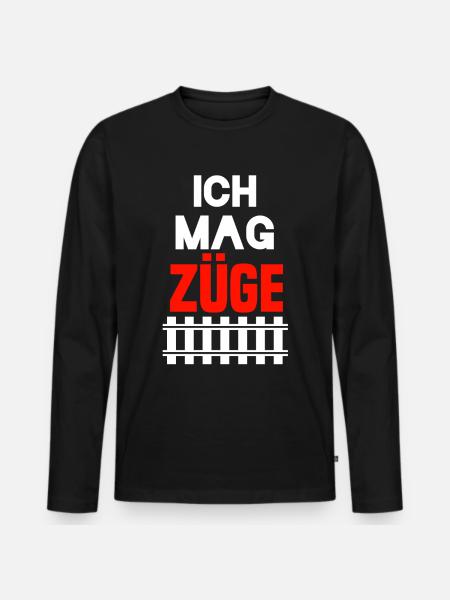 Eisenbahner - Männer Premium Bio Langarmshirt - Schwarz