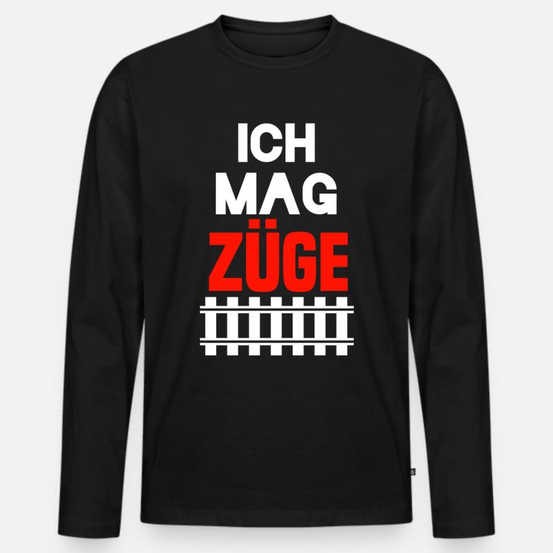 Eisenbahner - Männer Premium Bio Langarmshirt - Schwarz