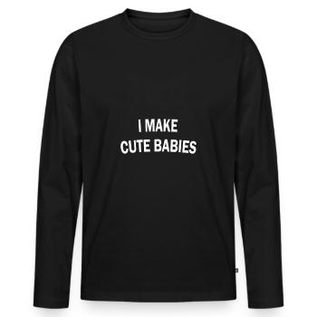 Father's Day Daddy Daddy Daddy Dad Dad Daddy - Men's Premium Organic Long Sleeve Shirt - black - Front - Nico (187cm)