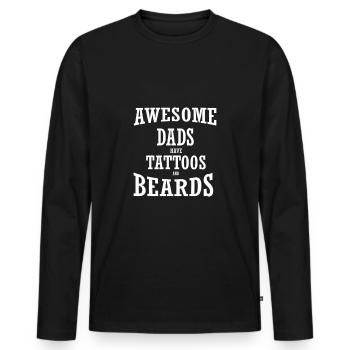 Father's Day Daddy Daddy Daddy Dad Dad Daddy - Men's Premium Organic Long Sleeve Shirt - black - Front - Nico (187cm)
