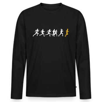 Marathon Runner Marathon Marathon Winner Runner - Men's Premium Organic Long Sleeve Shirt - black - Front - Nico (187cm)