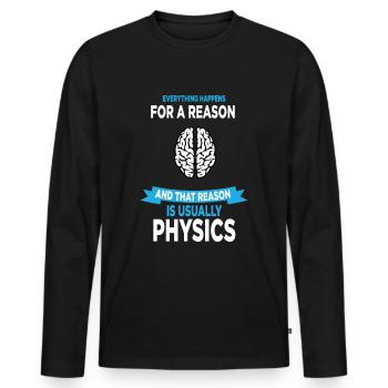 Science physique Science Science cadeau - T-shirt manches longues Premium bio Homme - noir - Devant - Nico (187cm)