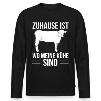 Farmer - Men's Premium Organic Long Sleeve Shirt - black - Front - Nico (187cm)