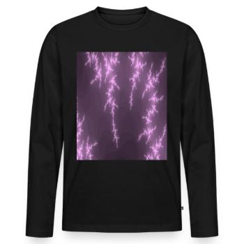 Fractal flashes - Men's Premium Organic Long Sleeve Shirt - black - Front - Nico (187cm)