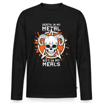 Veganer Death Metal Metalfan Vegan - T-shirt manches longues Premium bio Homme - noir - Devant - Nico (187cm)