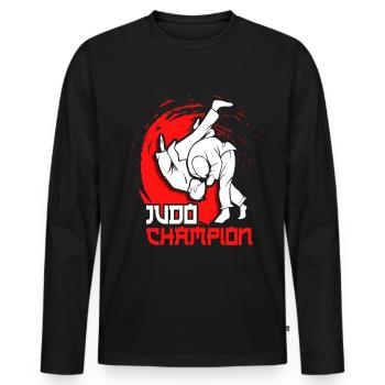 Judo Judoka Judo Fighter Judo Trainer - Men's Premium Organic Long Sleeve Shirt - black - Front - Nico (187cm)