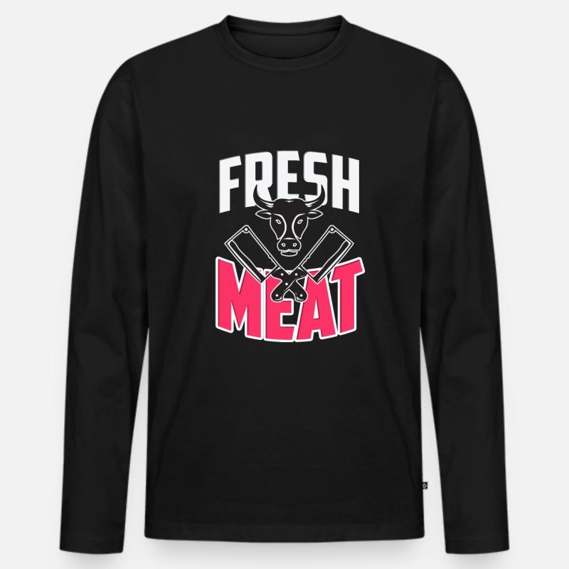 Schlachter Metzger Beruf Geschenk - Männer Premium Bio Langarmshirt - Schwarz