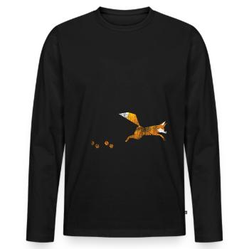 Fox animal gift - Men's Premium Organic Long Sleeve Shirt - black - Front - Nico (187cm)