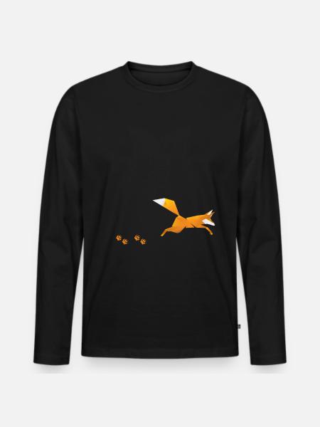 Fox animal gift - Men's Premium Organic Long Sleeve Shirt - black