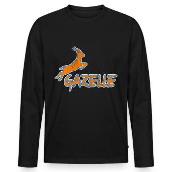 Gazelle cadeau animal - T-shirt manches longues Premium bio Homme - noir - Devant - Nico (187cm)