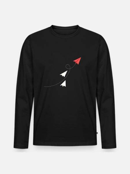 The paper planes - Men's Premium Organic Long Sleeve Shirt - black