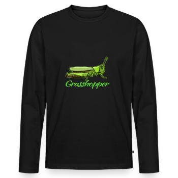 Cadeau animal sauterelle sauterelle - T-shirt manches longues Premium bio Homme - noir - Devant - Nico (187cm)