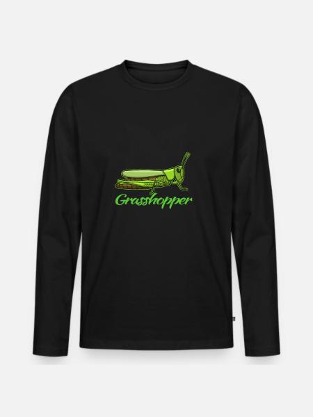 Grasshopper grasshopper animal gift - Men's Premium Organic Long Sleeve Shirt - black