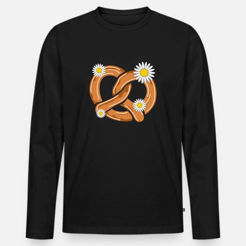 Bretzel Pretzel - Männer Premium Bio Langarmshirt - Schwarz