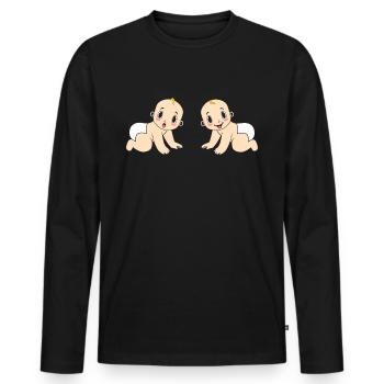 bébé - T-shirt manches longues Premium bio Homme - noir - Devant - Nico (187cm)
